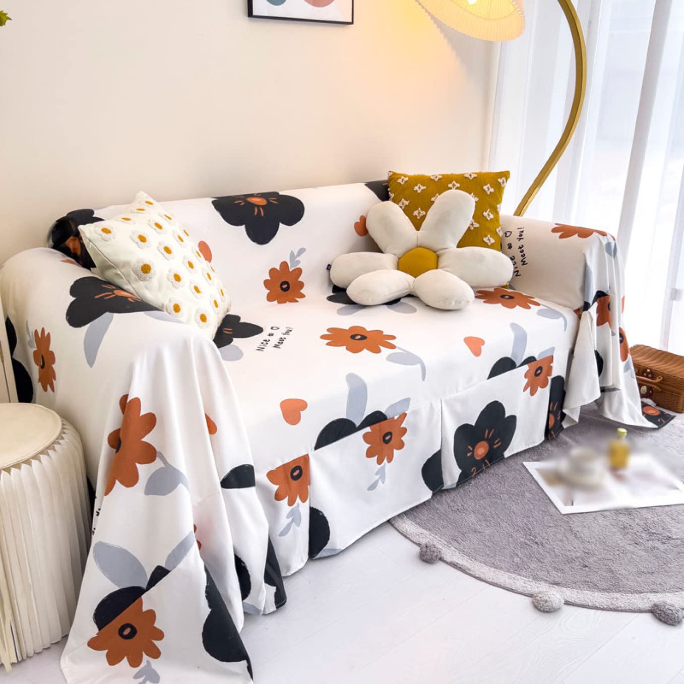 Amazon｜マルチカバー カラー 215*300cm かわいい 花柄 動物柄